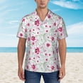 thumbnail image 4 of Lsque Lilies Flowers pattern Hawaiian Shirt for Men, Unisex Summer Beach Casual Short Sleeve Button Down Shirts-Small, 4 of 9