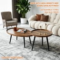 thumbnail image 7 of Modern Nesting Side Table Set of 2 Walnut Coffee Tables for Living Room Mid Century Modern Nesting Side Tables for Living Room Farmhouse End Table for Small Spaces Sofa Bedside Balcony Walnut, 7 of 7