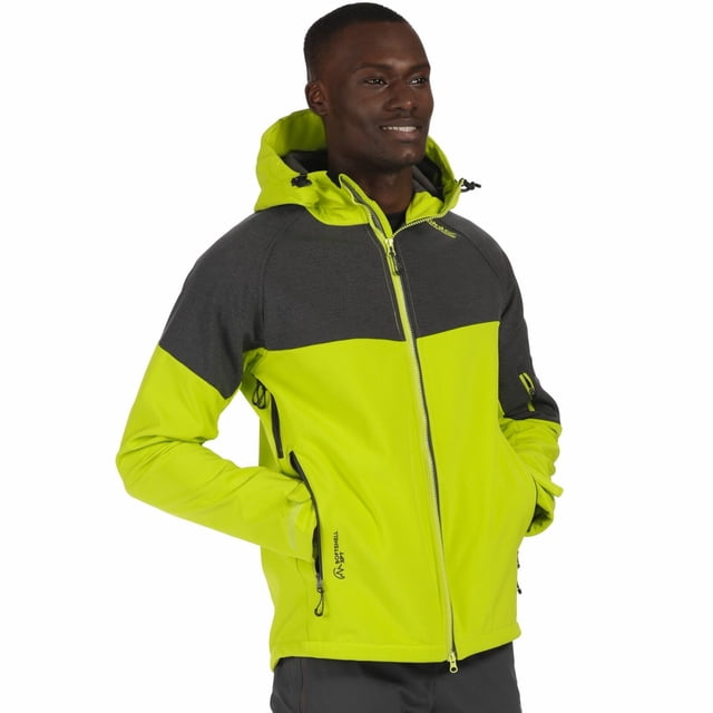 Regatta Great Outdoors - Chaqueta reflectante cortavientos con capucha modelo Hewitts III para hombre (Azul Petróleo/Neón Surf) Regatta UTRG2844_P