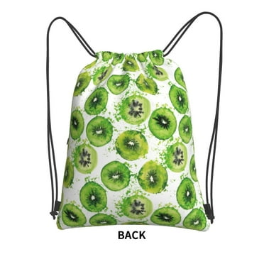 Sigee Green Kiwi for Drawstring Zipper Backpack ,Waterproof, Durable, Lightweight Gym Bag for Sports