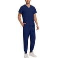 thumbnail image 5 of Garbnen Medical Scrubs Set for Men Stretch V-Neck Scrubs Tops & Jogger Scrub Pants Nurse Uniform with Pockets, 5 of 5