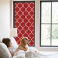 thumbnail image 2 of Window Privacy Film Red Moroccan Stained Glass Window Film Decorative Sun Block Window Cover Morocco Ethnic Abstract Quatrefoil Grid Window Clings Static Adhesive Sticker for Bathroom 23.6"x59", 2 of 7