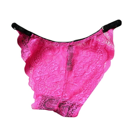 

Aayomet Women Panties Lace Sexy Girl High Waist G String Brief Pantie Thong Lingerie Knicker Lace Underwear Hot Pink XL