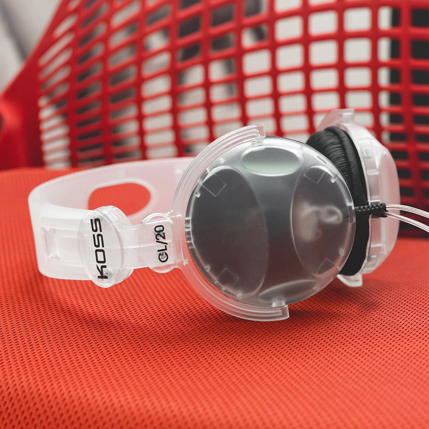 Koss CL-20i Full-Size On-Ear Headphones with In-Line Microphone and Remote, Retro Style, Clear, 197823