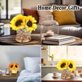 thumbnail image 5 of Sunflower Flower Lamp Gifts for Women, 3 Color Dimming Night Light for Womens Mom Her Daughter Christmas Anniversary Birthday Gifts, Bedroom Coffee Shop Decor Rechargeable Cordless Touch Lamp, 5 of 15