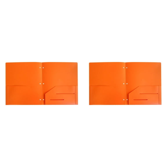 SJYYTT Folder with Sleeves Filing Folders 2 Pocket Folders Three Prong Folder Plastic Folders for Documents Middle College Supplies 3 Prong Folders Important Document Orange Folders 11.5"X9.5"