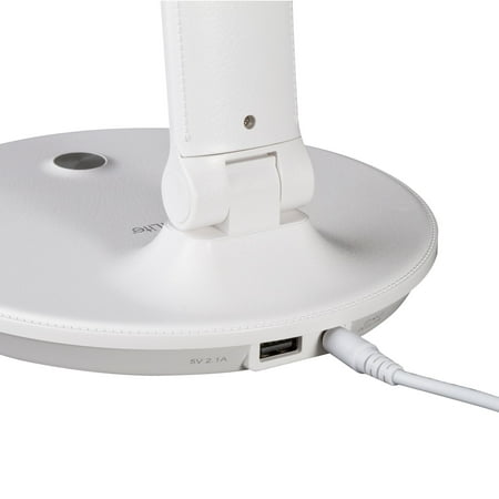 OttLite - Command LED Desk Lamp with Amazon Alexa and Google Home Voice Assistant - Silver