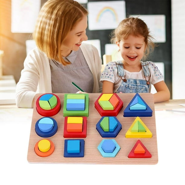 Tablero de rompecabezas a con forma de Montessori Clasificación 3D Aprendizaje Desarrollo educativo Juguete sensorial A Hugo tablero de partido de forma