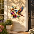 thumbnail image 5 of Metal Wall Art Decoration with Bird and Flower Design for Outdoor Garden Fence Porch Patio Wall Decor 11.81 Inches Colorful Nature-Inspired, 5 of 7