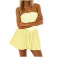 thumbnail image 1 of LOVZFMLL Robes Femmes Mode Couleur Unie Poche Sans Manches Robe Épaules Dénudées, 1 of 9