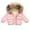 Pink, variant on TAIAOJING Toddler Kids Winter Jackets Winter Child Solid Color Hoodie Zipper Coats Keep Warm Clothes Outwear Snowsuit 18-24 Months