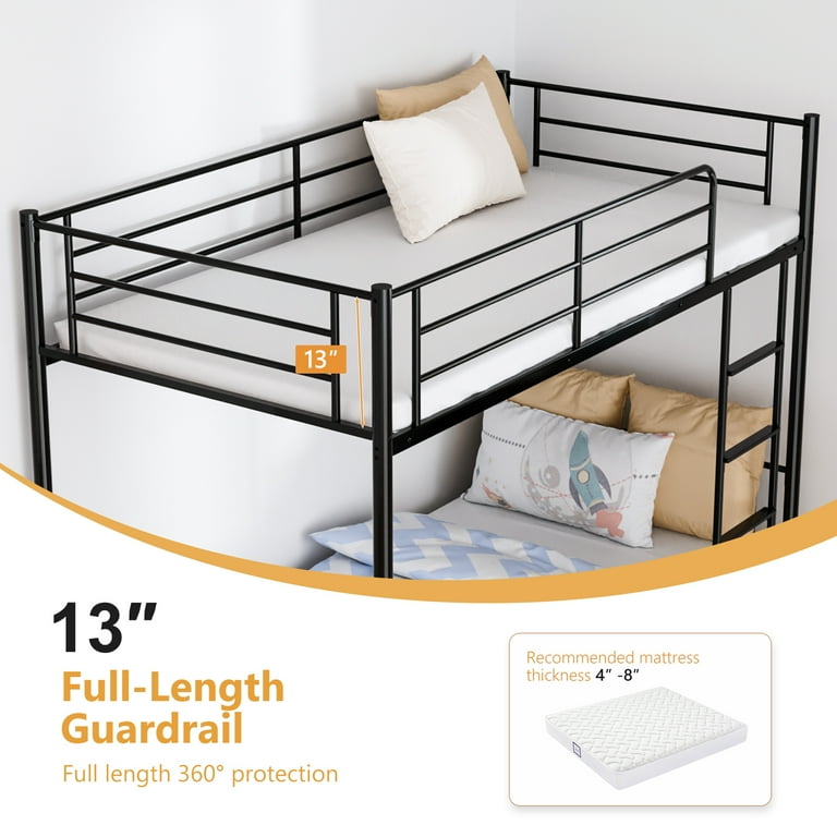 Zimtown Twin over Twin Steel Bunk Beds Frame, 78