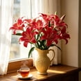 thumbnail image 4 of Leodye 1PCS Artificial Lily Flower Ornaments, Lifelike Floral Decoration, Ideal for Home Hotel Wedding Layout and Fragrance Matching Decor -15.74in, 4 of 7