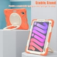 thumbnail image 4 of iPad Mini 6 Case 6th Generation 360°Rotatable Stand with Shoulder Strap Handle Pencil Holder Heavy Duty Shockproof Silicone Protective Case for iPad mini6 2021, 4 of 8