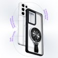 thumbnail image 6 of Magnetic for Galaxy S21 Ultra Case with Ring Kickstand,[10 FT Military Grade Drop Protection] Slim Protective Translucent Matte,TPU+PC Luxury Protective Phone Case Black 23-s21u-01, 6 of 13
