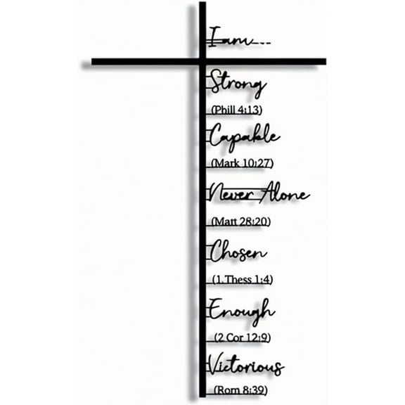 Sacred Cross Wall Art, Elegant Metal Cross Wall Art, Scripture Inspired Design for Peaceful Living Spaces, Metal Cros Walls Arts with Scripture, Faith-Based Decoration for Home, Church