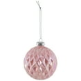 thumbnail image 5 of Northlight Glittered Geometric Iridescent Glass Ball Christmas Ornaments - 3" (80mm) - Pink  - 4ct, 5 of 7
