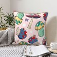 thumbnail image 6 of Haiem Mushroom Print Velvet Soft Solid Decorative Square Throw Pillow Covers Set with Elegant Piping Christmas Cushion Case for Sofa Bedroom Car-20"x20", 6 of 8