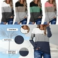 thumbnail image 5 of ONLYSHE Casual Basic Crewneck Sweatshirts For Womens Long Sleeve Color Block Pullover T shirts Tunic Tops, 5 of 7