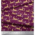 thumbnail image 3 of Soimoi Satin Silk Fabric Triangle & Impala Deer Animal Printed Fabric 1 Yard 42 Inch Wide, 3 of 4