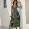 thumbnail image 5 of Ancient Greek Pottery Dress Fashion Boho Beach Long Dresses Female Party Printed Maxi Dress, 5 of 9