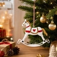 thumbnail image 5 of Iron Rocking Horse Christmas Ornament, Vintage Metal Hanging Pendant, Festive Craft Decor for Xmas Tree Wall Wreath Window Home Indoor Holiday Party Display, 5 of 7
