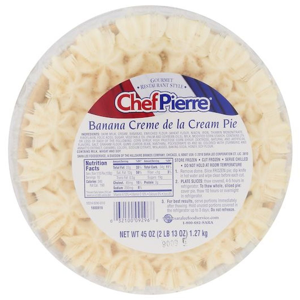 Sara Lee Chef Pierre Creme de la Cream Pie - Variety Pack, 10 inch -- 4 per case.
