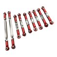 thumbnail image 3 of 2 Steering Rods + Servo Tie + 2 Arm Ties + 2 Front Shock Absorber Tensioners + 2 Red, 3 of 7