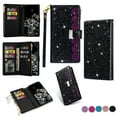 thumbnail image 2 of Dteck Samsung Galaxy A14 5G Case Wallet,Bling Glitter Folio Flip PU Leather Zipper Pocket Magnetic Clasp Folding Stand Full Body Sparkle Purse Phone Case with 9 Card Holder&Strap,Black, 2 of 8
