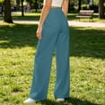thumbnail image 6 of Womens Wide Leg Pants with Pockets High Waisted Casual Lounge Pants Work Office Pants | CSEONE,Navy L, 6 of 6