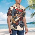 thumbnail image 2 of Lsque Samurai Frog Guitar pattern Hawaiian Shirt for Men, Unisex Summer Beach Casual Short Sleeve Button Down Shirts-3X-Large, 2 of 9