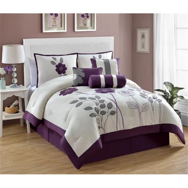 Luxury Home Adrienne Comforter Set, Plum King