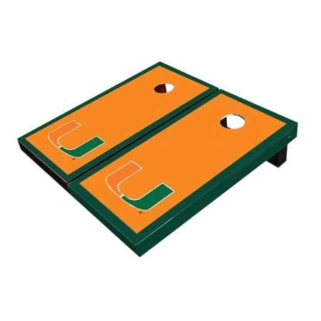Skip's Garage Miami Orange Solid Wood Cornhole Board Set