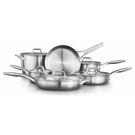 Calphalon Premier Stainless Steel Cookware Set, 11-Piece Set