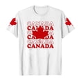 thumbnail image 4 of Fgnfyis T-Shirts Graphiques pour Femmes pour l'Été, Tenue Décontractée, Confortable, Manches Courtes, Col Rond, Tee avec Imprimé Patriotique de la Fête du Canada, T-Shirts pour Femmes, Blanc, P, 4 of 4