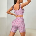 thumbnail image 5 of Hello Kitty Workout Outfits Sets for Women 2 Piece Crop Tank High Waist Shorts Yoga Outfits, 5 of 7