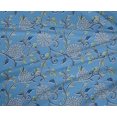 thumbnail image 4 of oneOone Polyester Lycra Medium Blue Fabric Leaves & Flower Floral Sewing Craft Projects Fabric Prints By Yard 56 Inch Wide, 4 of 4