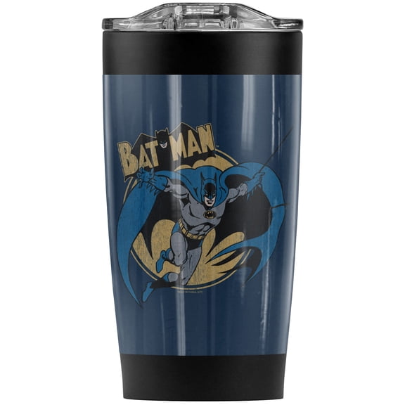 Batman Through The Night Stainless Steel Tumbler 20 oz Coffee Travel Mug/Cup, Vacuum Insulated & Double Wall with Leakproof Sliding Lid | Great for Hot Drinks and Cold Beverages
