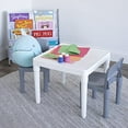 thumbnail image 2 of Humble Crew Kids Dry Erase Plastic Table and 2 Chairs Set, White/Grey, 2 of 5