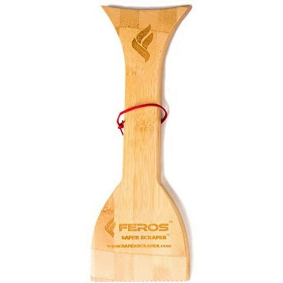 FEROS Safer Scraper - Wood BBQ Wooden Grill Cleaner - Cleans top and Between Barbecue grates. Use to Oil & Clean Barbeque. Sustainable Replacement for Wire Bristle Brush