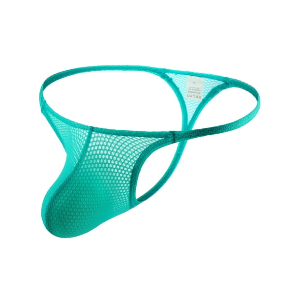 Tanga sexy de cintura baja con cinturón fino de malla fluorescente para hombre, ropa interior gay