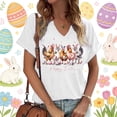 thumbnail image 2 of MuXiKeJi Clothes Women Tops Casual Happy Easter Cartoon Bunny Short Sleeve Tee for Womens Blouse Tops Summer Clothes for Womens, 2 of 4
