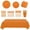Orange, variant on Party Solids 169 Pcs Dark Paper Plates and Napkins Sets, Disposable Plates For Party, Lunch & Cocktail Napkins Paper, 16oz Plastic Cups, Cutlery and Royal Table cloth Plastic Dinnerware Set(Yellow)