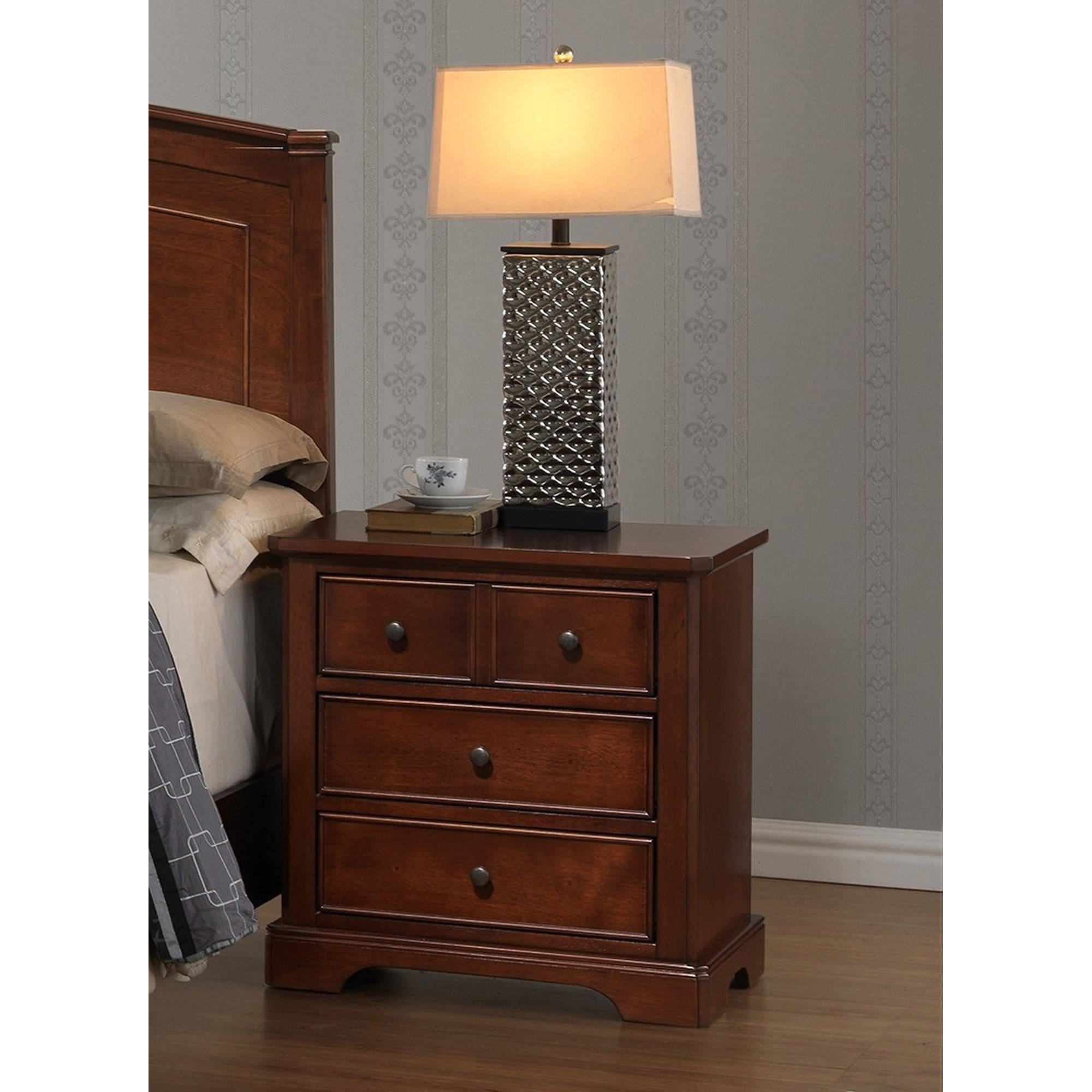 Better Homes & Gardens Langston Nightstand, Mahogany Finish Walmart