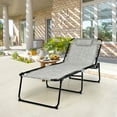 thumbnail image 2 of Costway Folding Lounge Chaise Chair 4 Position Patio Recliner w/Pillow Sunbathe Chair Grey, 2 of 11