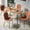 Brown, variant on NORDICANA 47 in Rectangular Dining Room Table Set with Upholstered Faux Fur Dining Chairs for 4 Person, 5-Piece Beige Boucle Side Table and Chairs Set