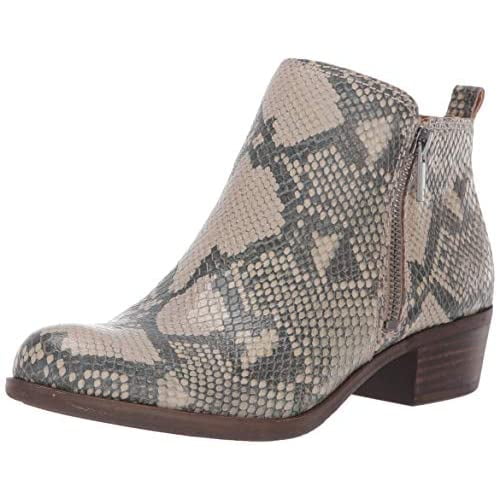 Lucky Brand Basel Almond Toe Ankle Snake Booties Avorlo Snake Low Cut Ankle Boot (AVORLO, 8)