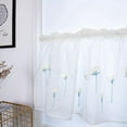 thumbnail image 3 of CawBing Rod Pocket Embroidered Kapok Flowers Semi Tier Curtain, Short Curtain For Kitchen Bathroom Living Room, 3 of 4