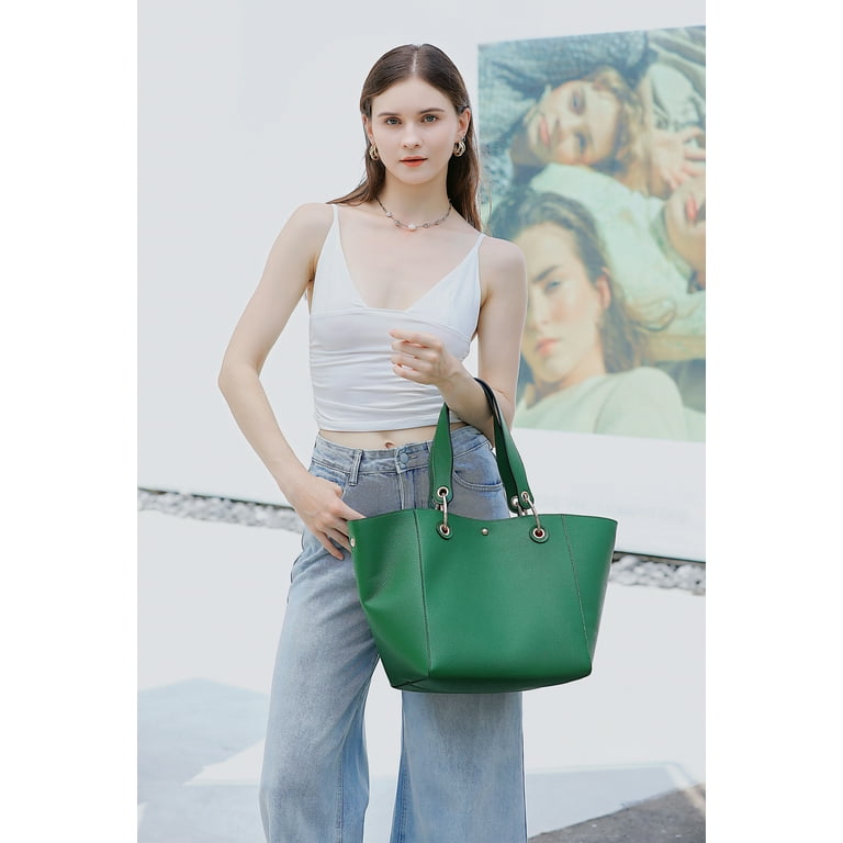 SQLP Large Waterproof Vegan Leather Work Tote Bag, Shoulder Bag