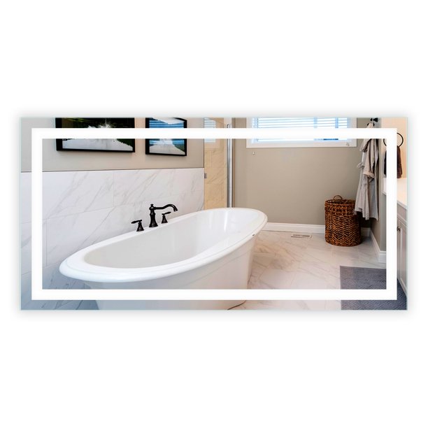 Led Front Lighted Bathroom Vanity Mirror 72 Wide X 36 Tall Commercial Grade Rectangular Wall Mounted Com Front Lighted Bathroom Vanity Mirror, 72 Wide Wall Mirror